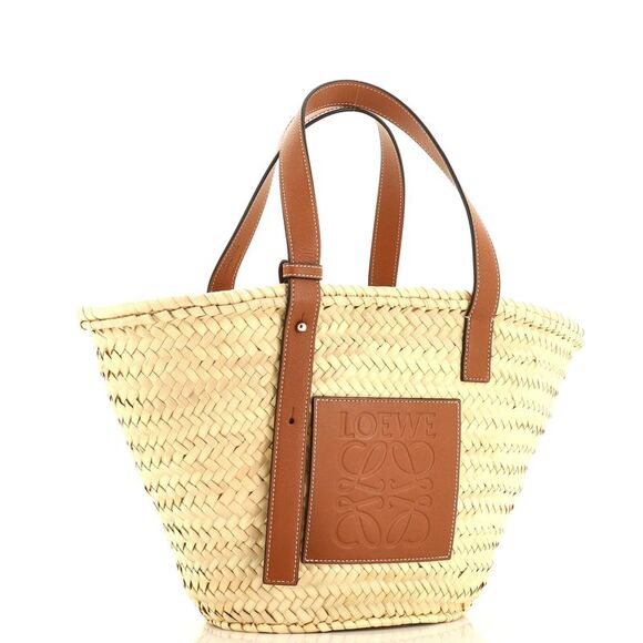Loewe Basket Tote Raffia Medium Neutral - Picture 2 of 6